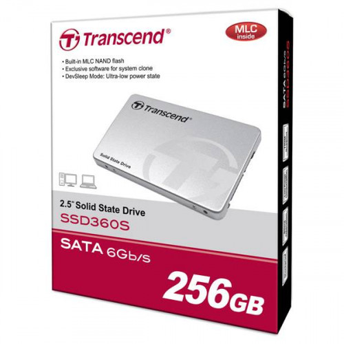 Твердотельный диск 256GB Transcend, 360S, SATA III [R/W - 340/540 MB/s]